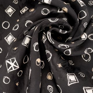 Lining fabric design Party (abstract, geometry) - black / beige