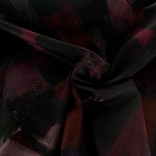 Lining fabric design Bern (abstract, batik) - 349 yellow / black / cream / red / purple