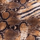 Lining fabric design Turbo (snake, animals) - black / beige / gold / white