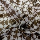 Lining fabric design Puro (circles, dots, retro) - brown / white