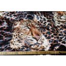 Lining fabric design Tiger quilted (animals) - brown / black / white / orange