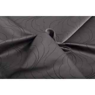 Lining fabric design Donau (waves, lines) - 319 grey / black