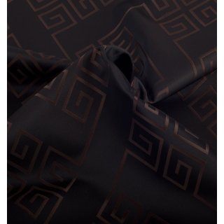 Lining fabric design Elena (ornaments, geometry) - 028 black / brown