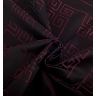 Lining fabric design Elena (ornaments, geometry) - 349 black / red