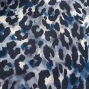 Futterstoff Dessin Leo (Tiere, Leopard) - 050 schwarz / blau / grau