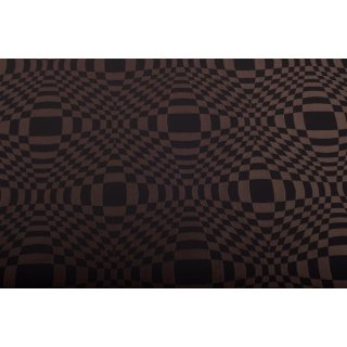 Lining fabric design Korfu (checkered, check) - 356 black / brown