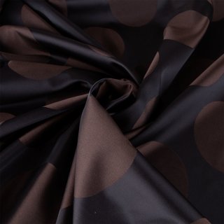 Lining fabric design Stone (circles, dots) - 028 black / brown