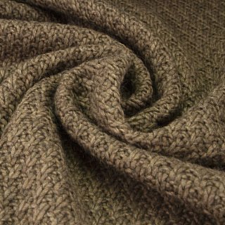 Jacket &amp; Coat Fabric / Outer Fabric Strickstoff (Uni, Plain) - Bonded - beige / brown