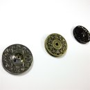 Push Button Ornament 1217 - Size 44&quot; (28 mm) - Metal - silver