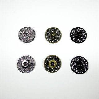 Push Button Ornament 1217 - Size 44&quot; (28 mm) - Metal - black