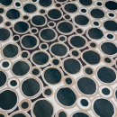 Lining fabric design Atlantis (circles, dots) - 356 black / beige / white