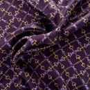 Lining fabric design Baccara (chains) - 50 aubergine