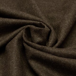 Jacket &amp; Coat Fabric / Light Loden (Uni, Plain) - 100% Virgin Wool - dark brown