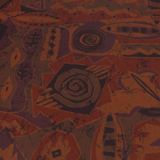 Lining fabric design Adam (Geometry, Fancy) - 320 red / black / brown