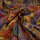Lining fabric design Adam (Geometry, Fancy) - 360 lila / yellow / orange / red / black