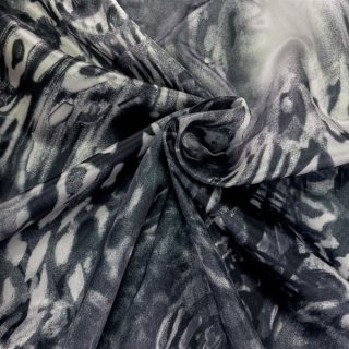 Lining fabric design Lara (abstract, batik) - 50 black / white