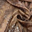Lining fabric design Lucy (leopard, ornaments) - 323 brown / gold / white