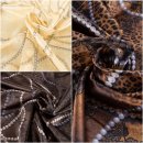 Lining fabric design Oliver (chains, animals, flowers) - 323 beige / white / black