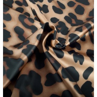Futterstoff Dessin Palmers Digitaldruck (Leopard, Tiere) - 028 braun / schwarz