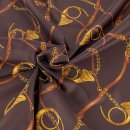 Lining fabric design Rhodos (ornaments) - 320 brown / gold