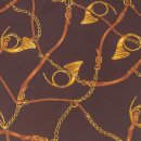 Lining fabric design Rhodos (ornaments) - 320 brown / gold