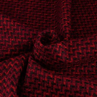 Jacket & Coat Fabric / Outer Fabric Boucle I - 22 red / black